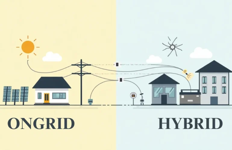 Ongrid And Hybrid Solar System Comparison